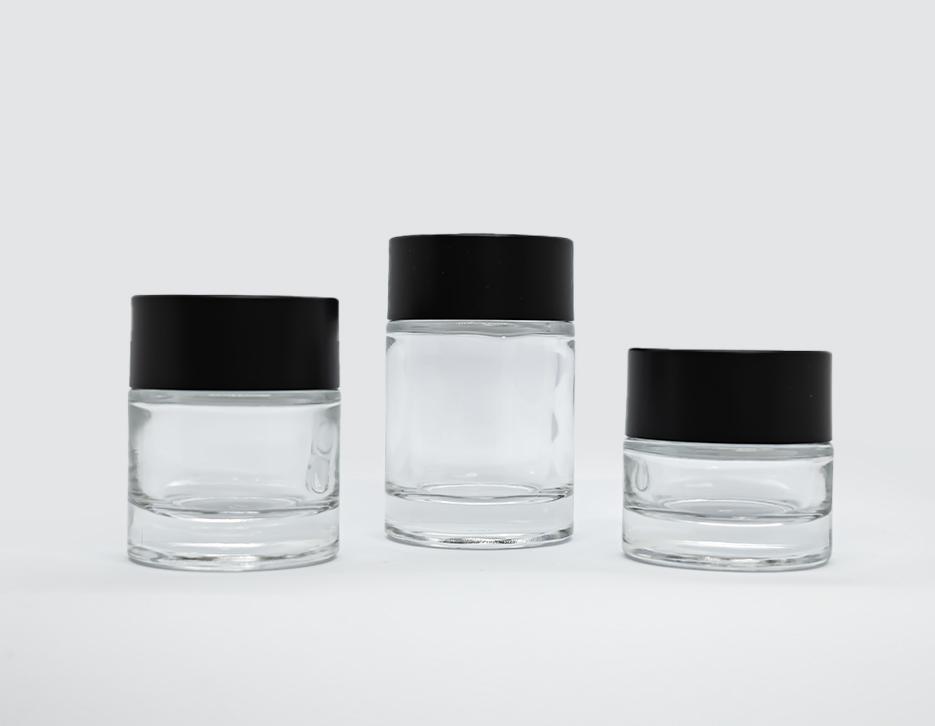 簡約風 黑旋蓋玻璃霜罐